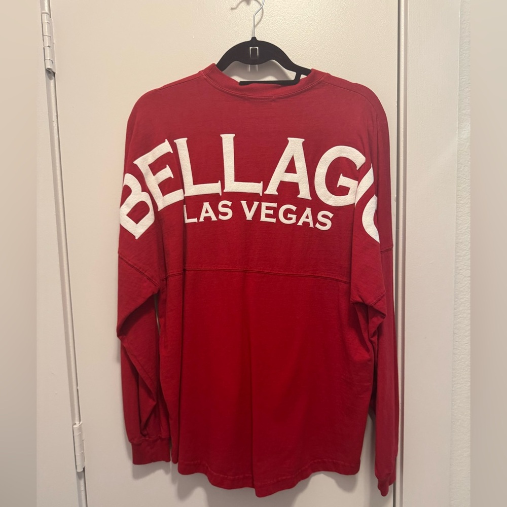 Bellagio Hotel Las Vegas Adult Medium Long Sleeve Shirt Red